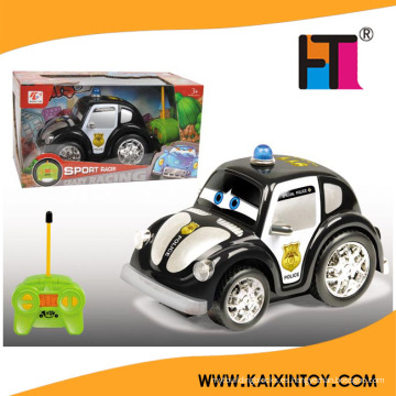 4CH plena función coche de policía coche de dibujos animados RC coche con música de luz